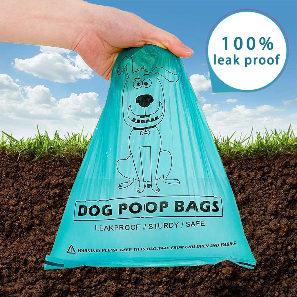 Qpets® 120pcs Dog Poop Bag Biodegradable Dog Poop Bag Large Dog Poop Bag Leakproof Waste Bag Plastic Bag for Dog Walking Dog Supplies