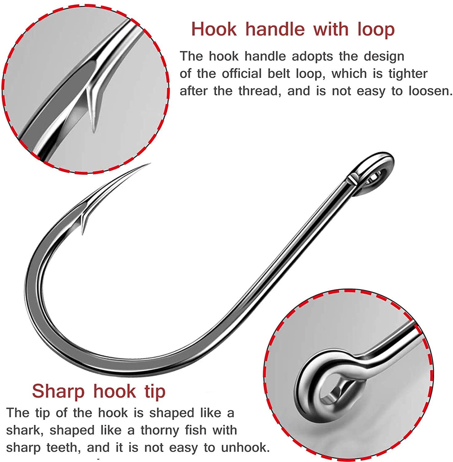 Proberos Fishing Hooks with Barbs 1100 pcs and Plastic Box | High Carbon Steel 10 Sizes