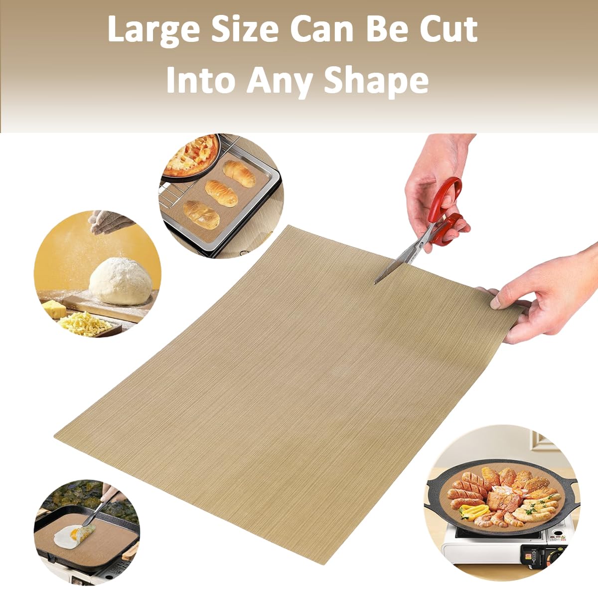 HASTHIP Baking Paper for Oven and Air Fryer 40x33cm Non Stick Greaseproof Reusable Liners