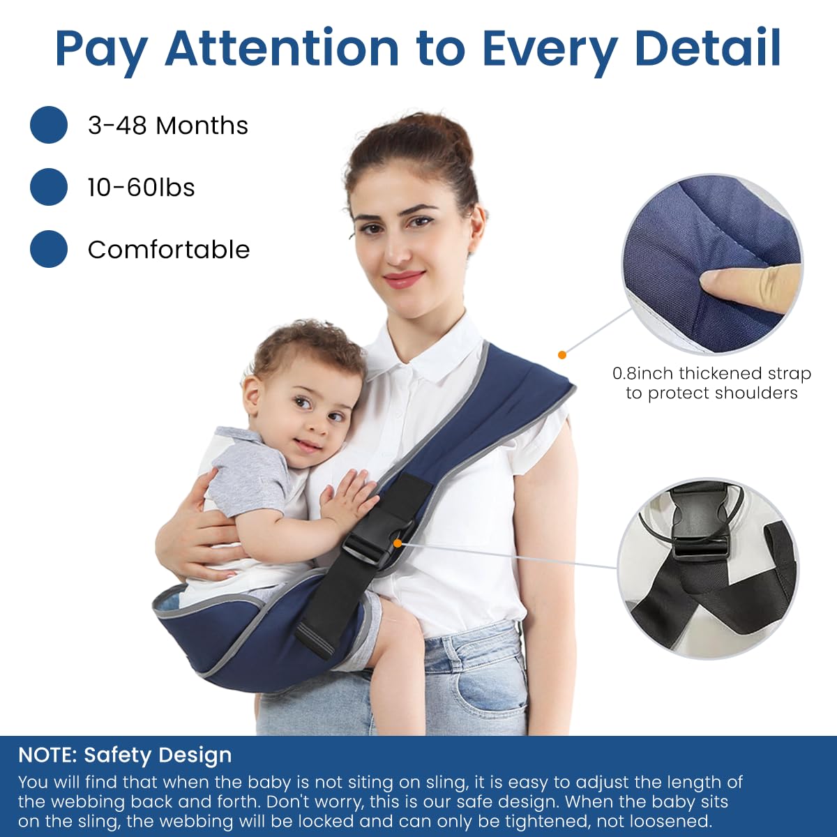 SNOWIE SOFT Baby Carrier for Travel and Everyday Use with Ergonomic Belt and 132lb Support | Oxford Material Comfort for Parents and Infants