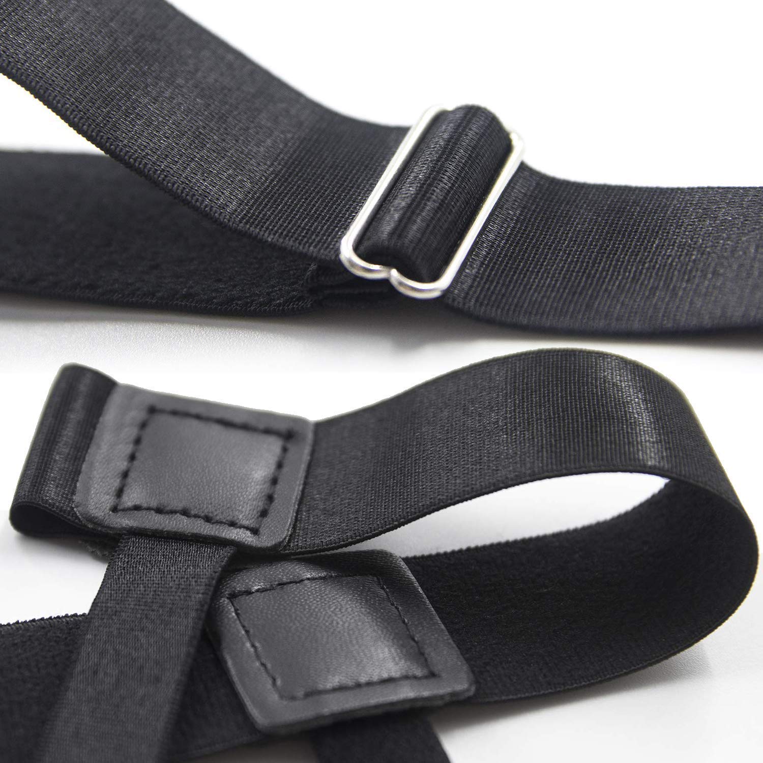 GUSTAVE Men's Shirt Stays for Police and Business Wear with 6 Non Slip Clips | Adjustable Elastic Nylon Garters