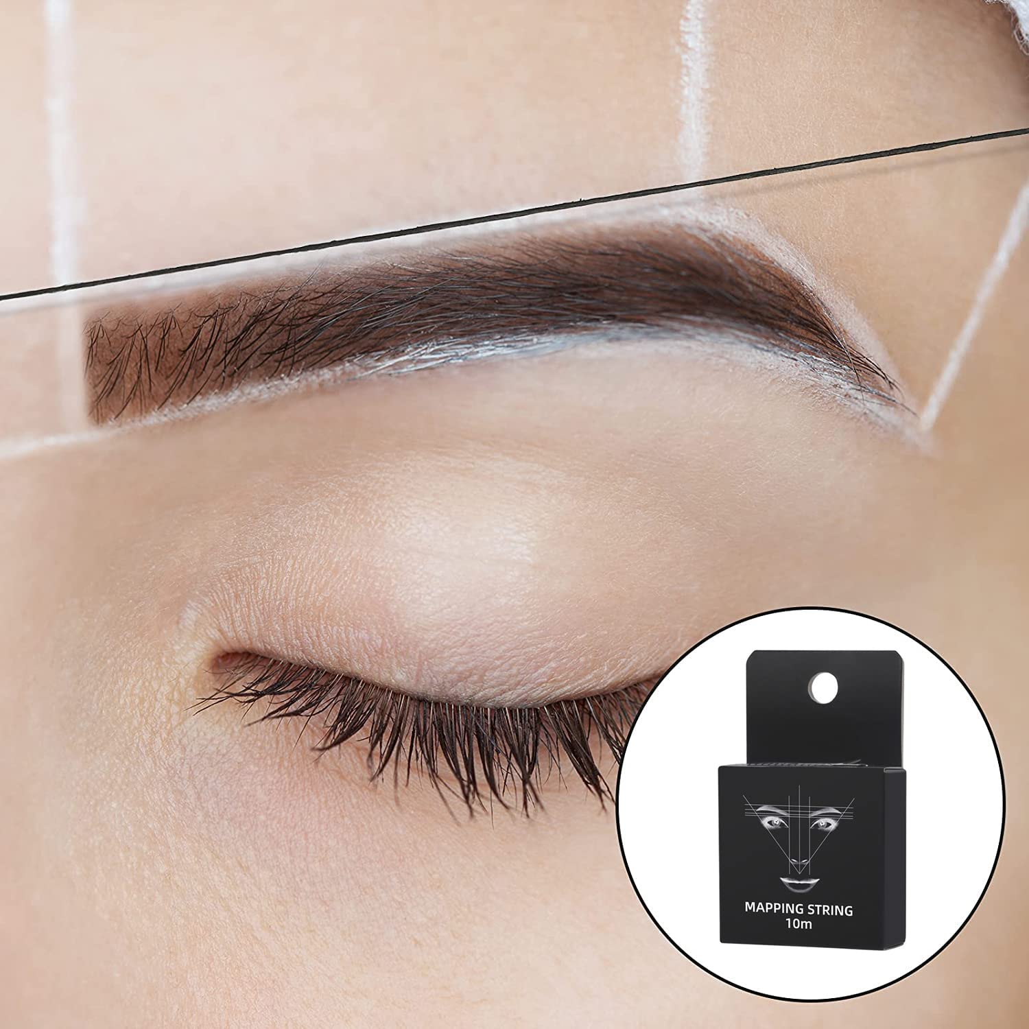 MAYCREATE Mapping String Eyebrow Tattoo Pre-Coated Ink Mapping String for Microblading Eyebrow Mapping Eyebrow Tattoo,Mapping Tool for Eyebro