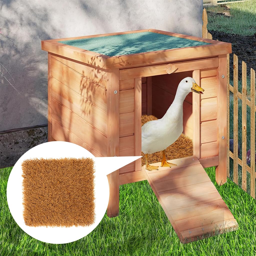 HASTHIP Chicken Coop Mat for Nesting Boxes with Non Slip Backing 12cmx12cm | Reusable Grass Surface