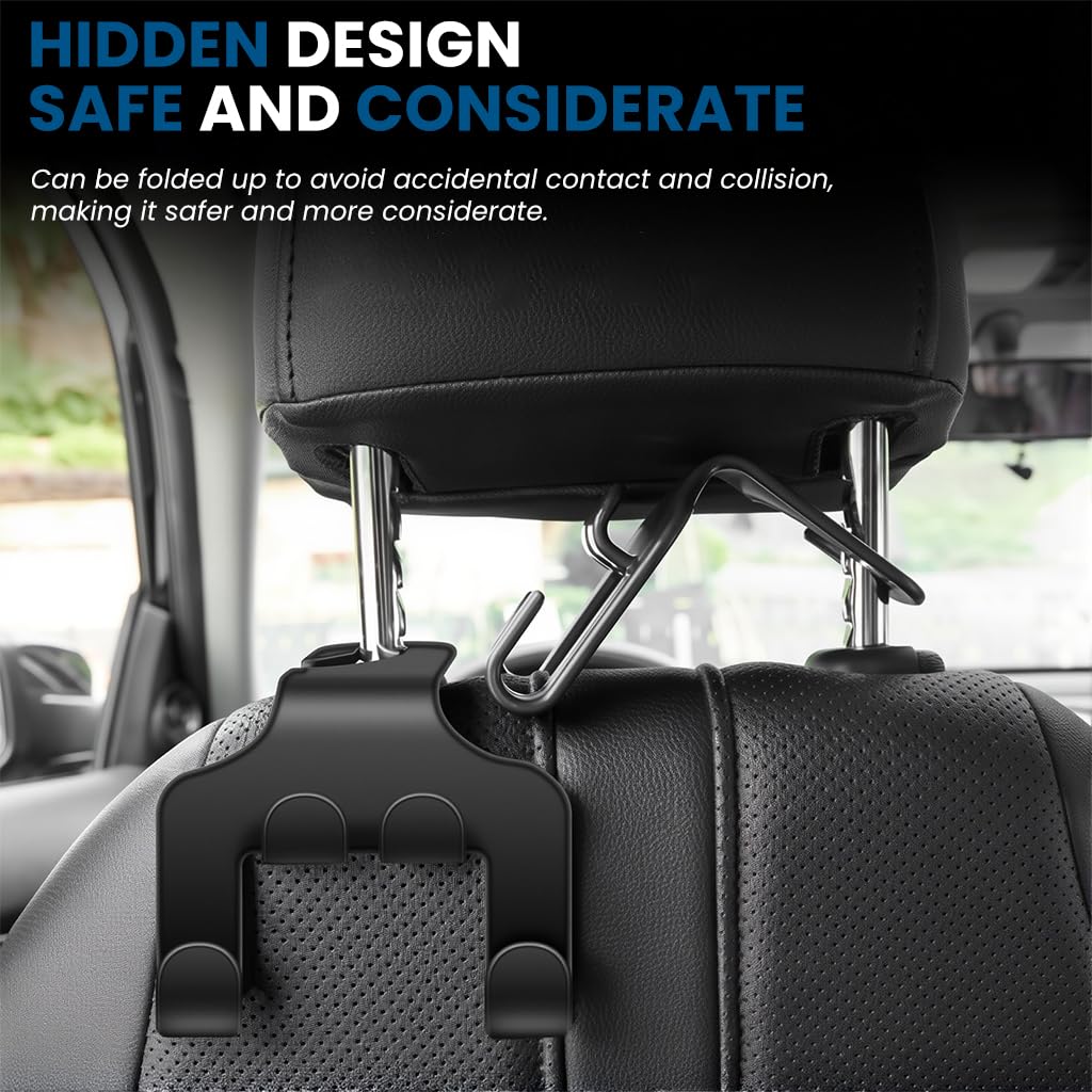 Zibuyu Car Hooks for Bags and Groceries with Space Saving Headrest Design | Interior Organizer