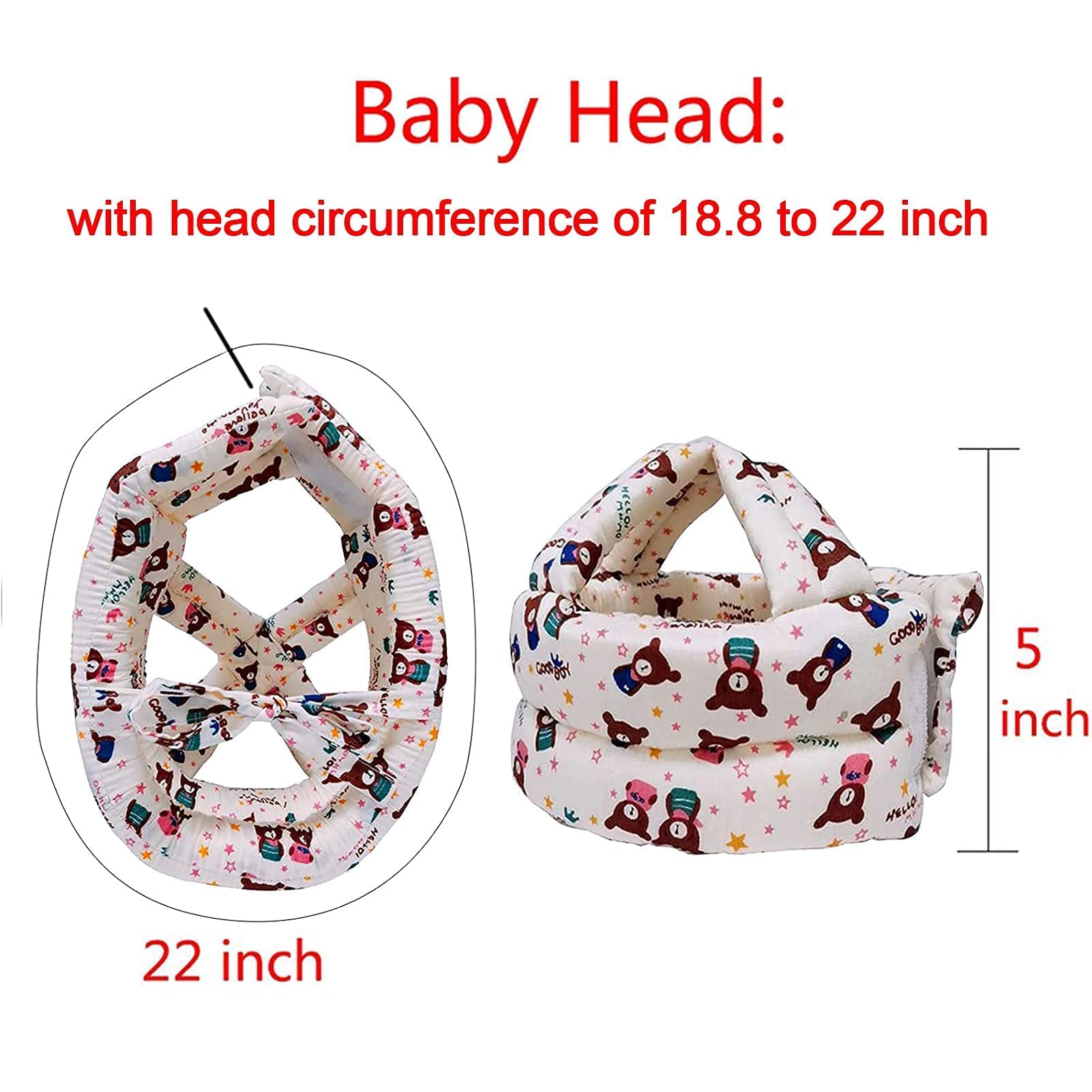 SNOWIE SOFT Baby Helmet for Learning to Walk with 40–45cm Adjustable Fit and Cushioning | Blue Sky Cotton Safety Protector
