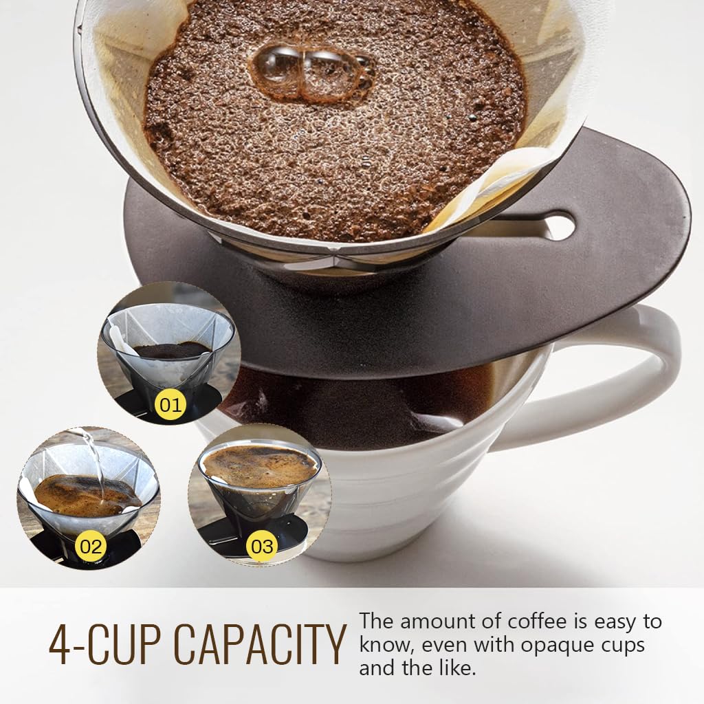 Supvox Pour Over Coffee Dripper with Ergonomic Grip and Heat Resistant Plastic | Universal Fit