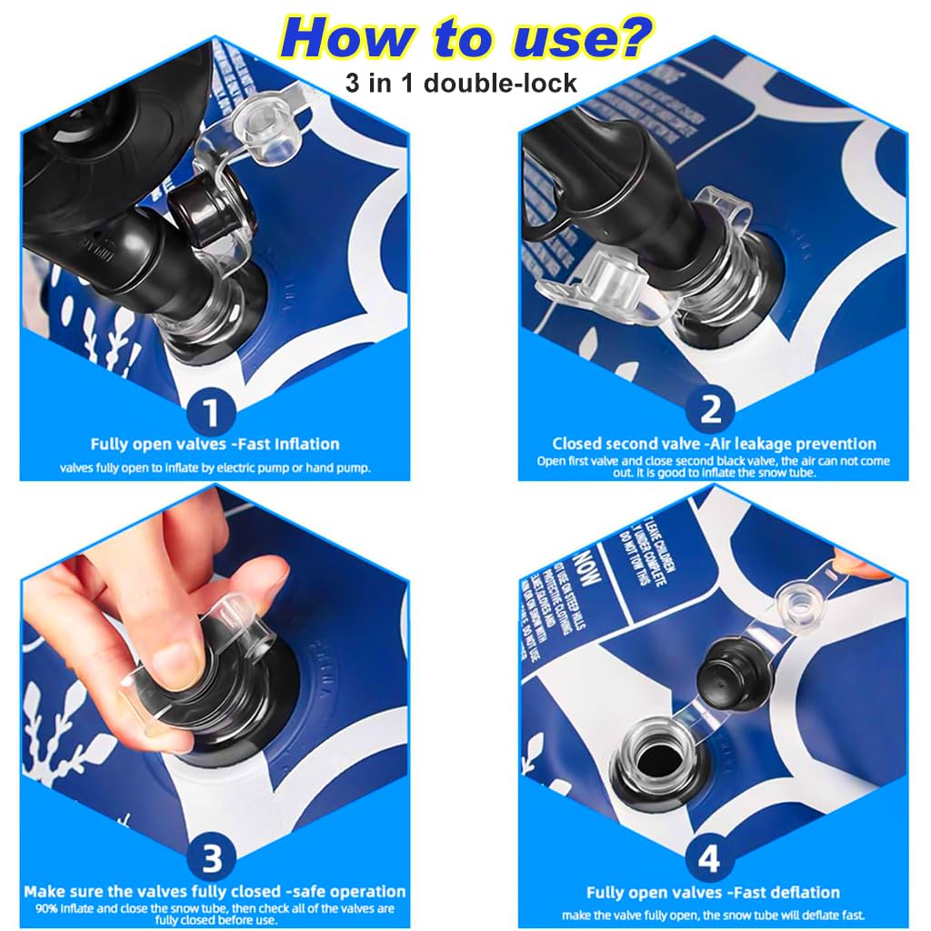 Proberos Inflatable Snow Tube for Winter Fun with Reinforced Handles and 0.8mm PVC | 47 Inch Slope Ride for Kids and Adults