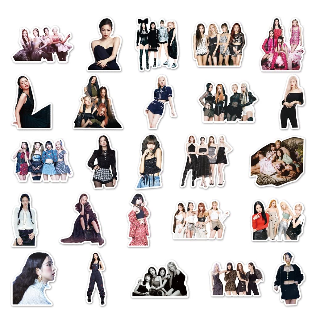 HASTHIP BLACKPINK Sticker Set for DIY Decoration with 50pcs Waterproof PVC Sheets | Gifts for Fans
