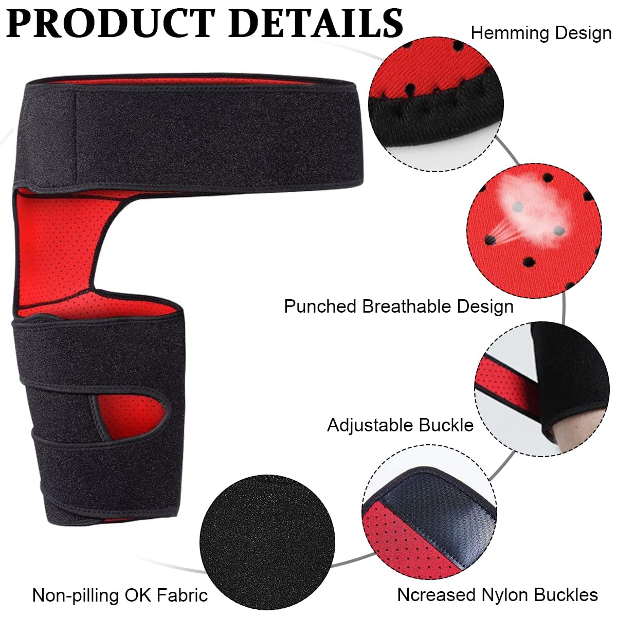 Optifit Hip Thigh Support Brace for Sciatica Pain Relief with Anti Slip Fit | Unisex Groin Compression Wrap