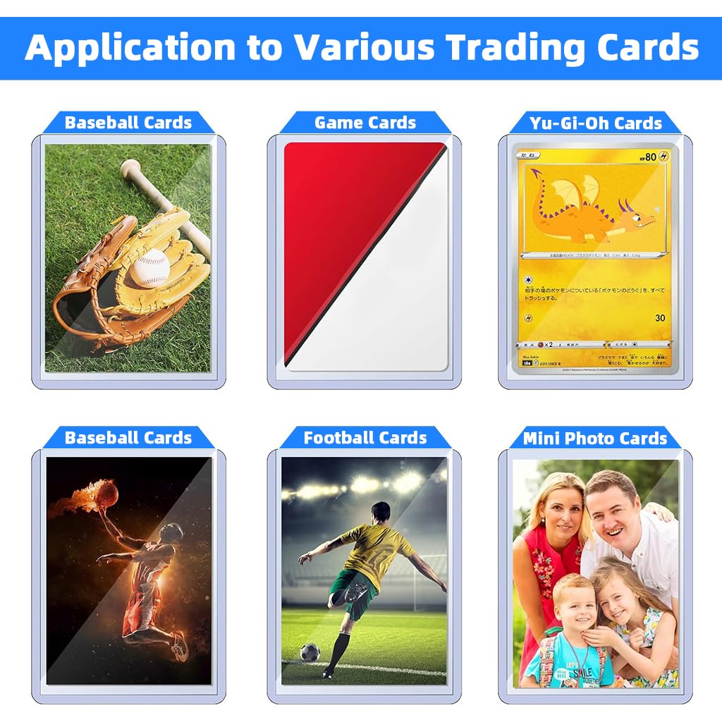 PATPAT Card Sleeves for K-pop and Trading Cards featuring Clear 3x4 in PVC Holders | 50 Pcs