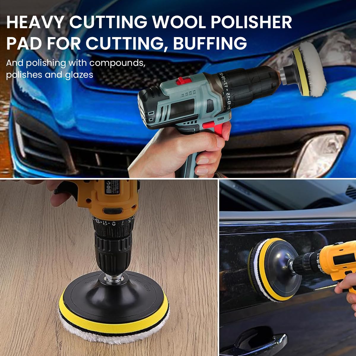 STHIRA Car Polishing Pads for Scratches and Oxidation 5Pcs 3-Inch Set with Hook and Loop Fastening