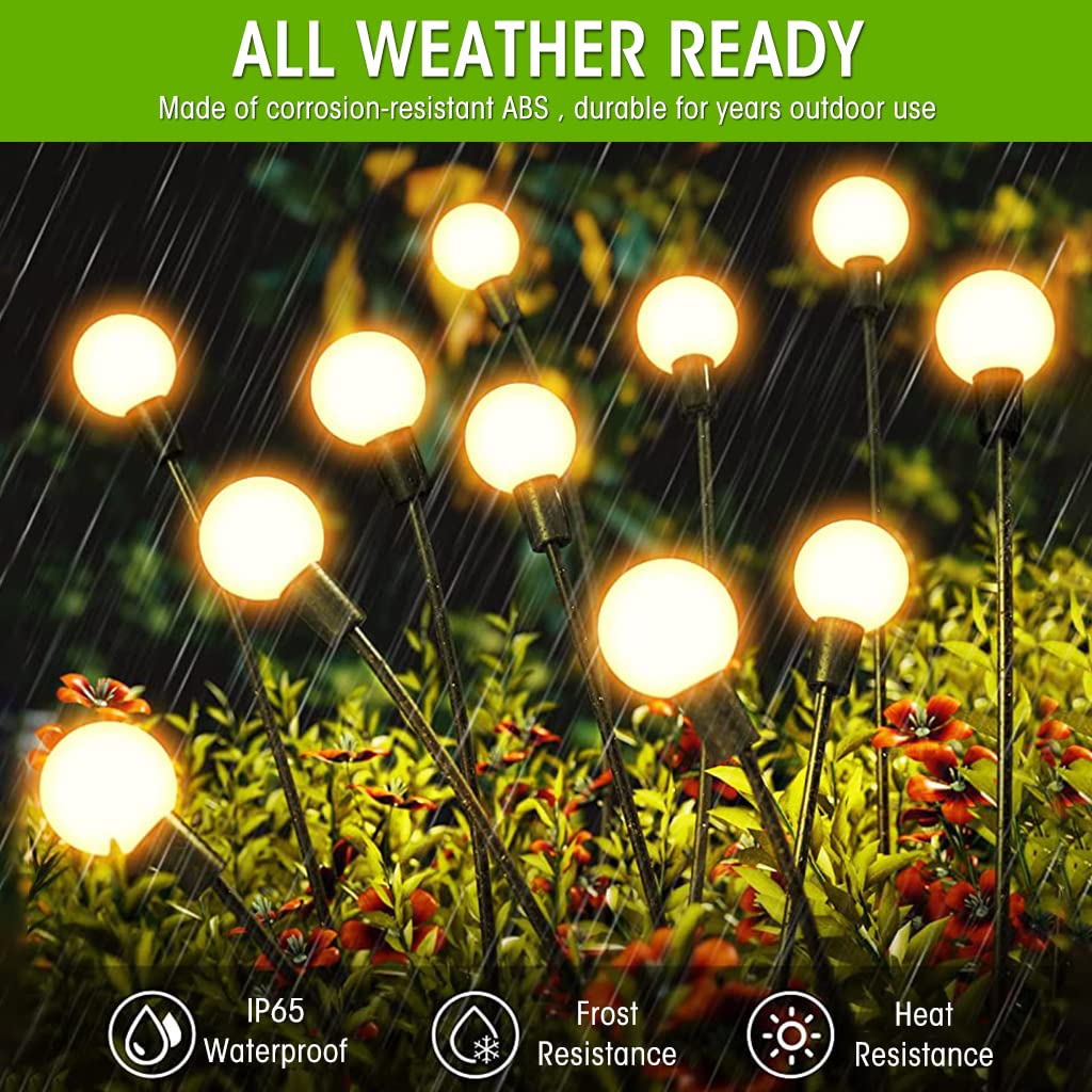 ELEPHANTBOAT Solar Garden Lights for Outdoor Decoration with 8 LEDs & IP65 Waterproof | 2 Pack