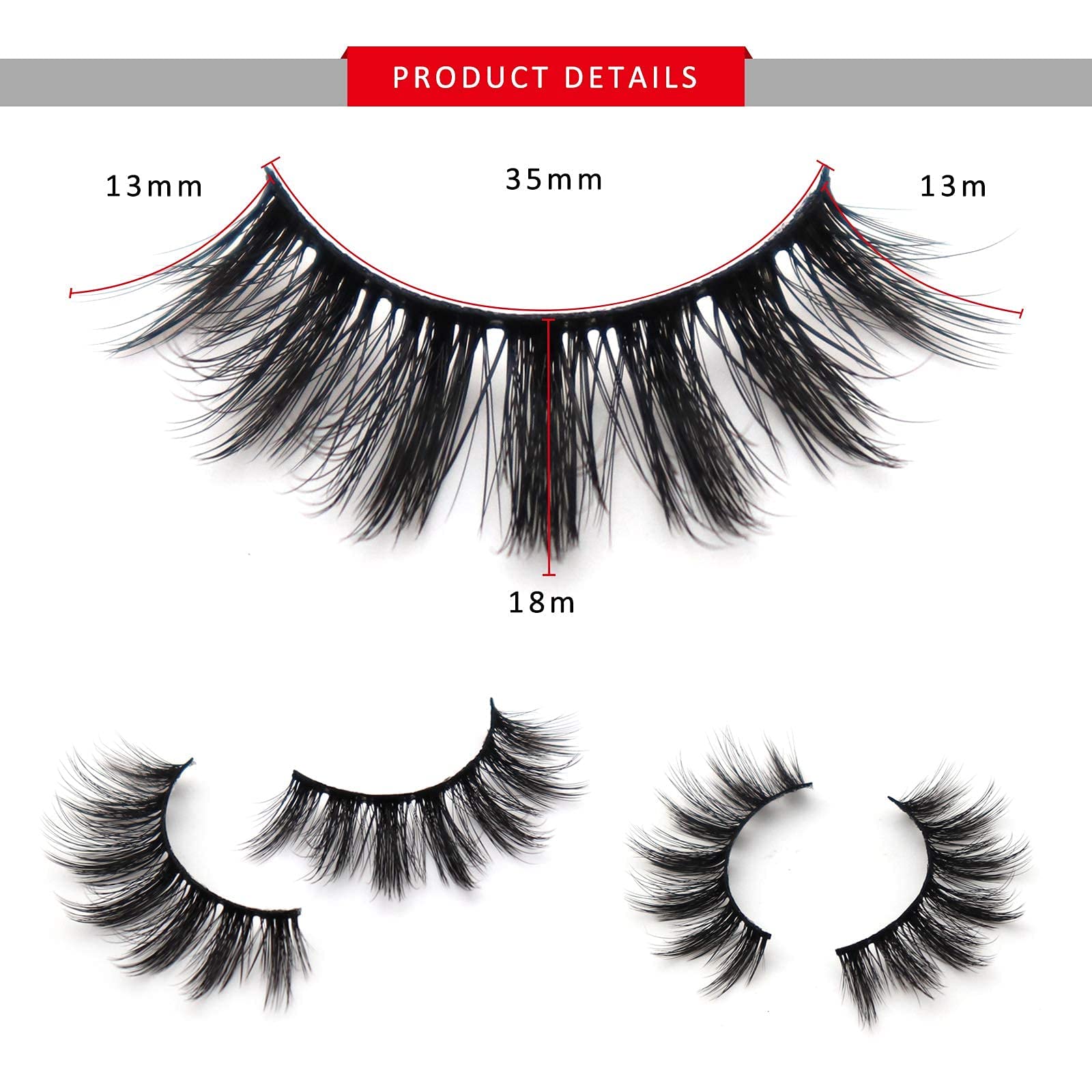 MAYCREATE 7 Pairs False Eyelashes Party Look 3D Lashes 15-18mm Fake Eyelashes For Party