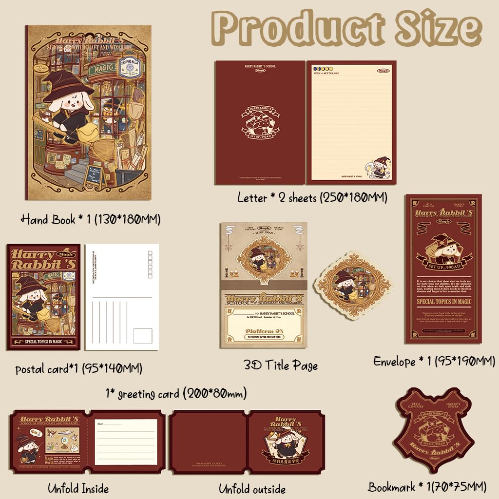 HASTHIP Scrapbooking Kit for Journaling and DIY Crafts featuring A5 13x18cm Hardcover Notebook | Wizard Rabbit Theme Gift Set