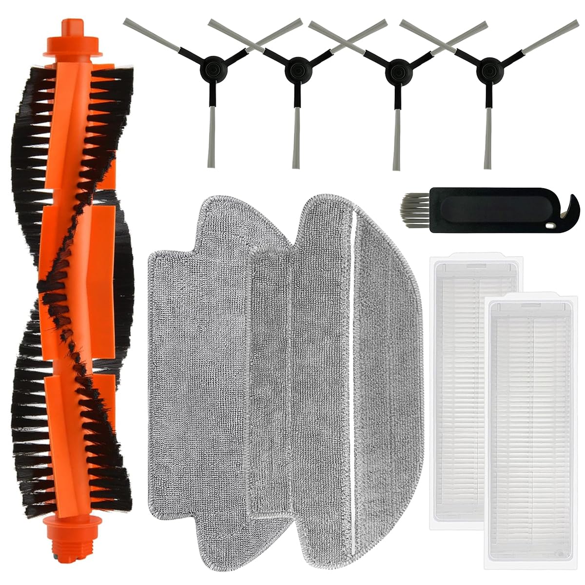 Verilux Sweeping Robot Accessories Set Compatible for Robot Vacuum S10, Replacement Spare Parts Accessories, Main Side Brush Filter Mop Cloth