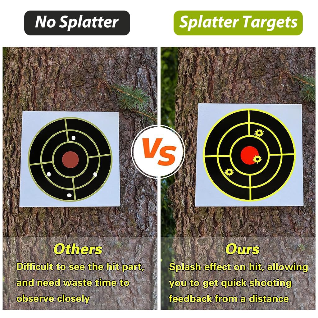 Optifit Shooting Aim Papers 200 pcs for Archery Practice with Fluorescent Bullseye 7.6x7.8 cm