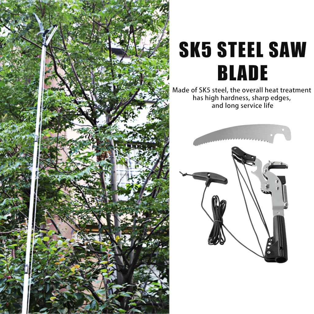 HASTHIP Tree Branch Cutter for Pruning with 5 m Pull Cord and SK5 Steel 35 cm Saw Blade