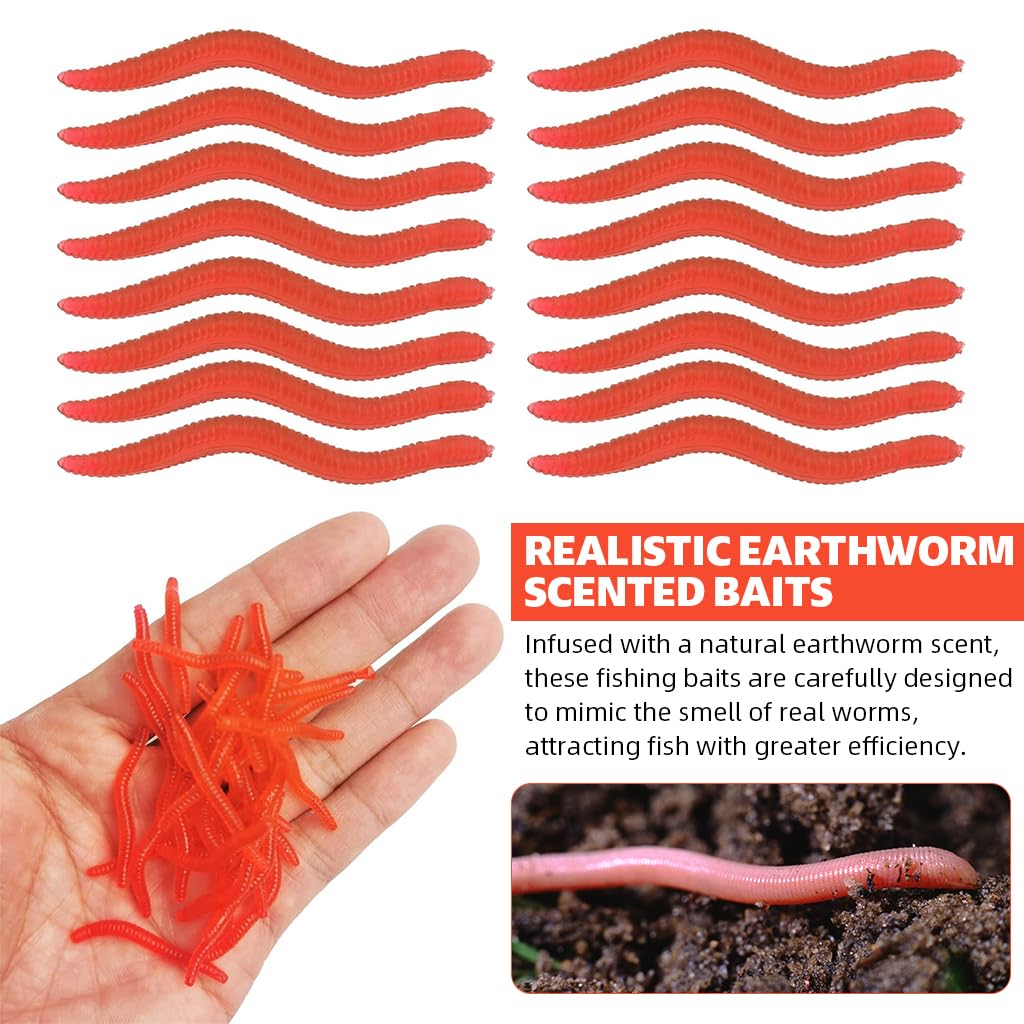 Proberos Fishing Bait for Freshwater and Saltwater featuring 200 pcs 3.5 cm Soft Realistic Worms
