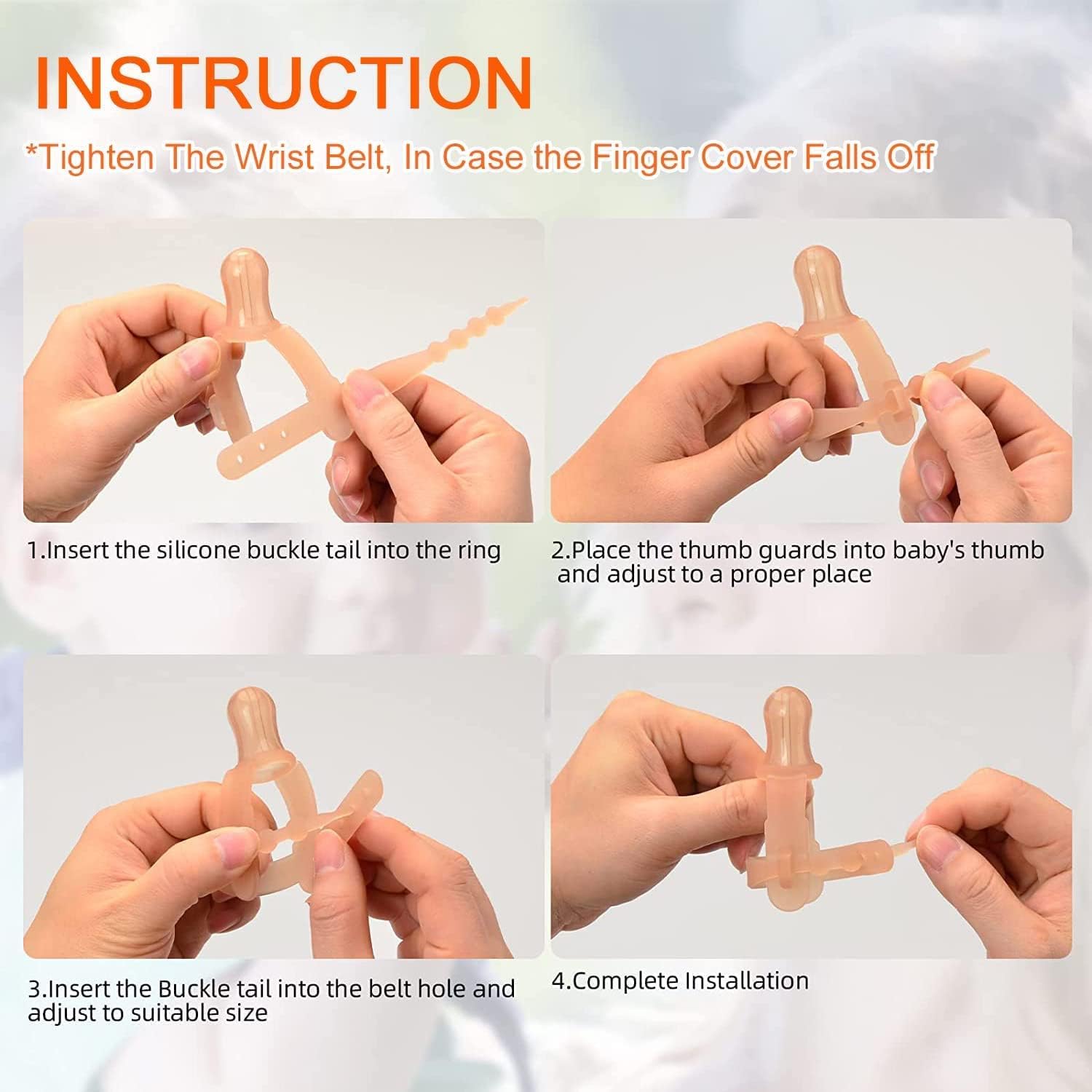 SNOWIE SOFT Infant Baby Thumb Guard for Oral Care with Adjustable Fit 3–36M | BPA-Free Silicone Teether