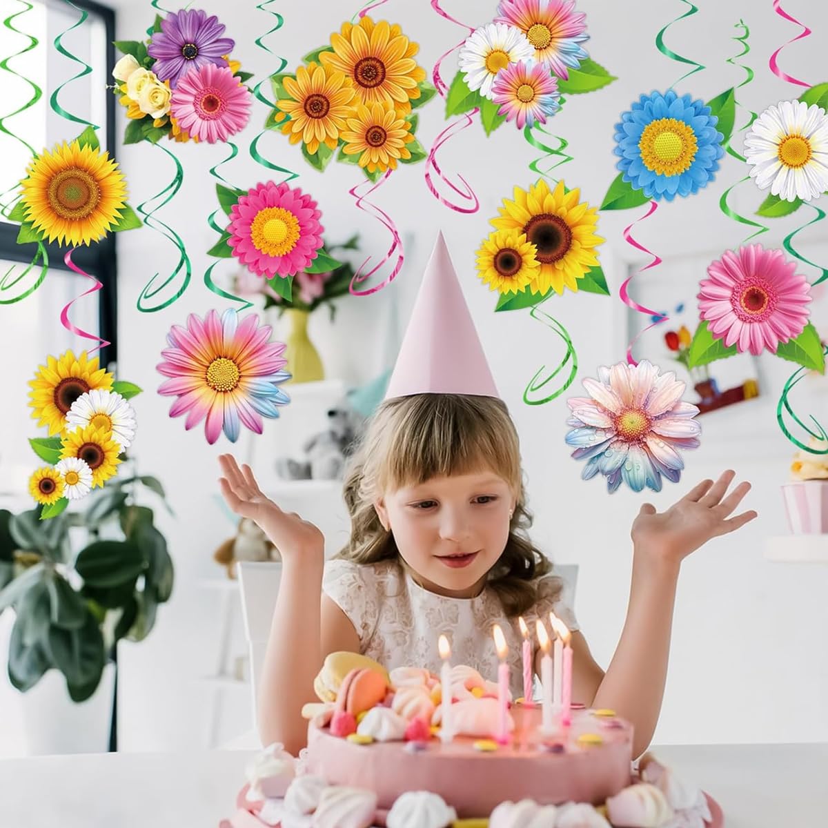 PATPAT Sunflower Party Decorations for Summer Events with 24Pcs Hanging Swirls featuring Metallic Foil and Paper Designs | Ideal for Birthdays and Baby Showers