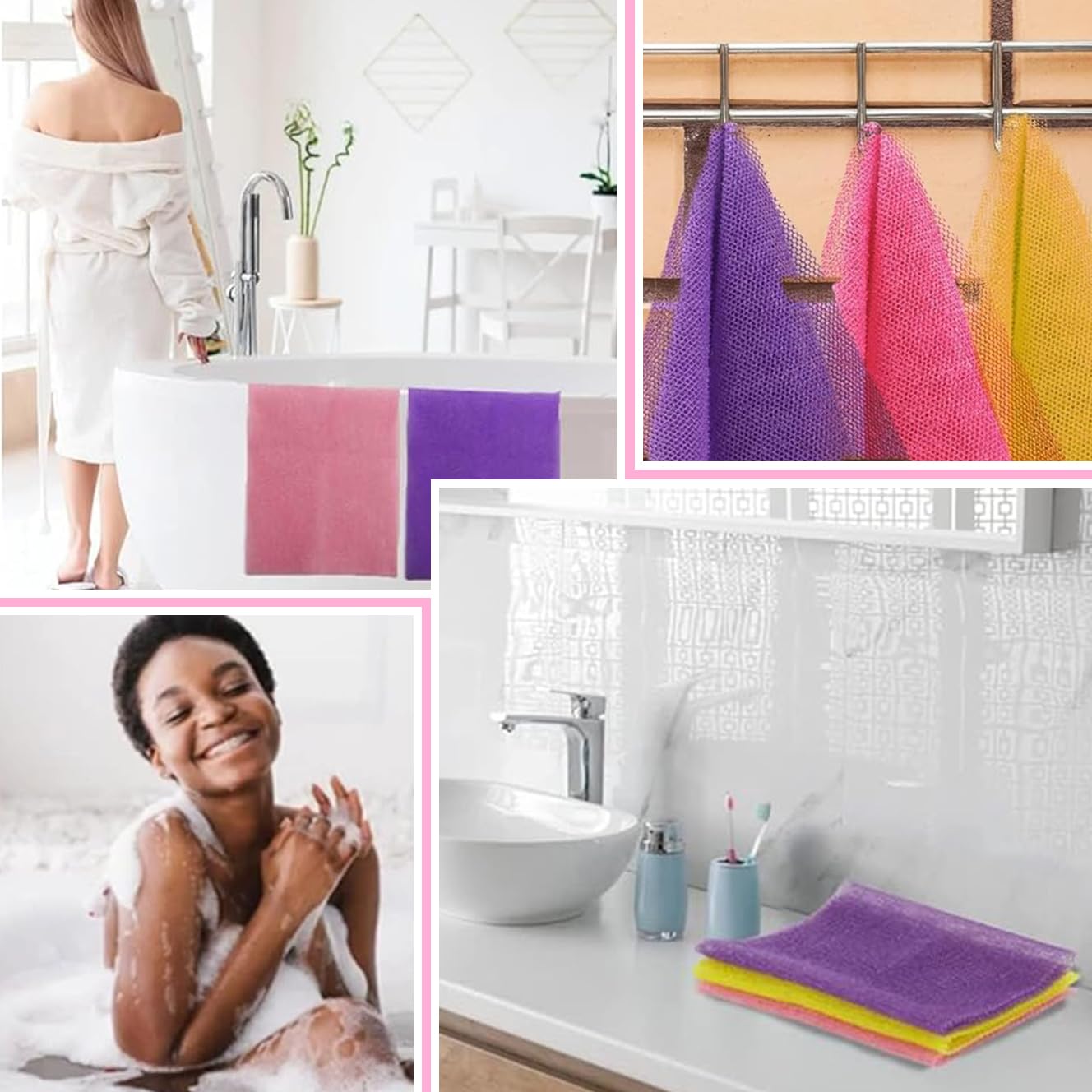 MAYCREATE Reusable Mesh Bathing Net for Gentle Body Cleansing 30x80cm | Soft Exfoliation