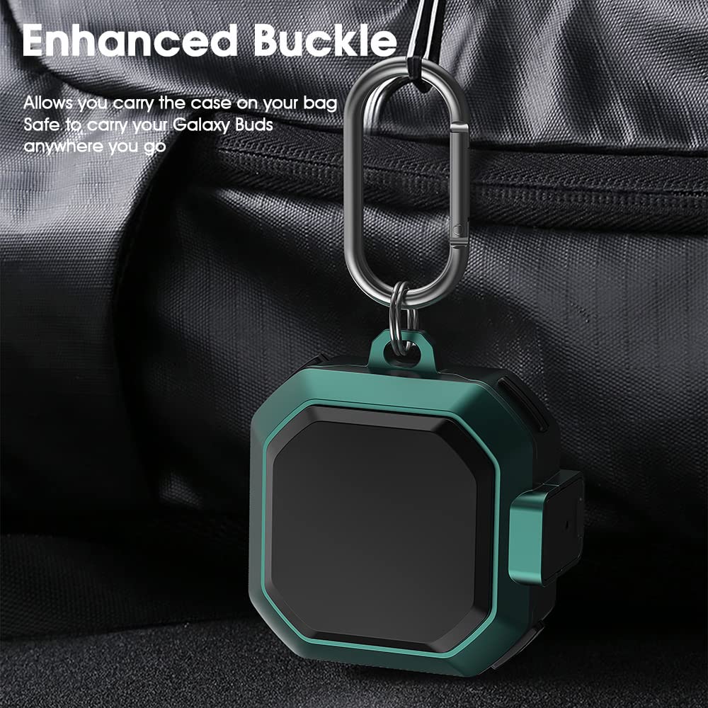 ZORBES Protective Case for Samsung Galaxy Buds Pro 2 and Live with Safety Lock and Keychain