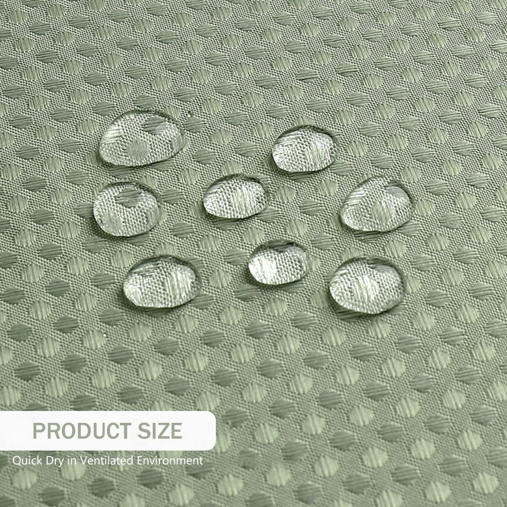 HASTHIP Fabric Shower Curtain for Bathroom with Weighted Hem and 12 Hooks | 72x72 in Green Waterproof Polyester