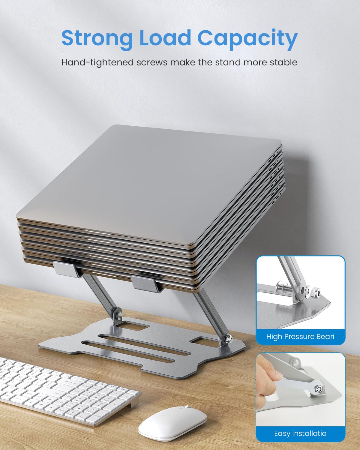 ZORBES Laptop Stand for 11–17.3 inch Devices with Adjustable Tilt and Aluminum Body | Foldable Riser for Desk and Travel