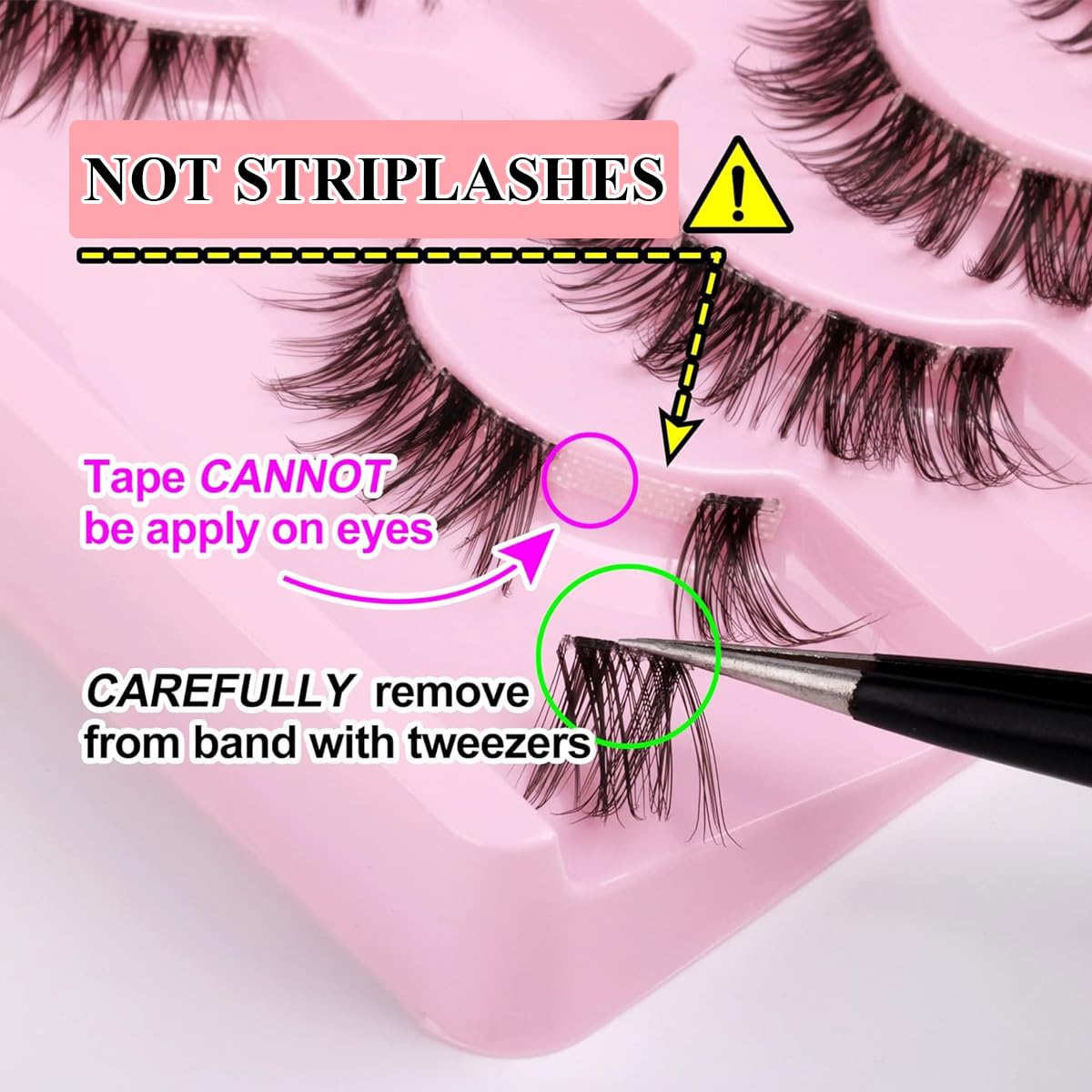 MAYCREATE® 100 PCS Lashes Cluster, Fairy Lash Extension Kit Cluster Lashes Individual C Curl Wispy False Eyelashes DIY Eyelash Manga Anime Cluster Lash Extensions Mix Lashes