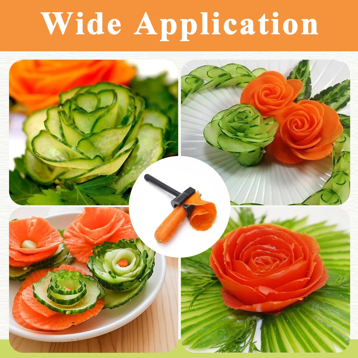 Supvox Vegetable Spiral Slicer for Carrots and Cucumbers with Razor Sharp Blade | Easy Salad Decoration Cutter