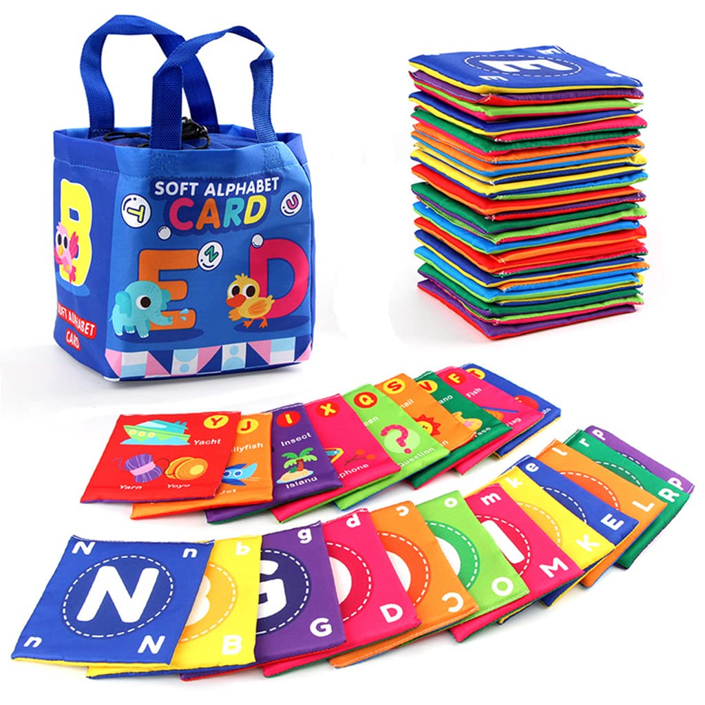 PATPAT Alphabet Flash Cards for Babies with 26 Double Side Cloth Pages | Washable Non Toxic Learning Toy
