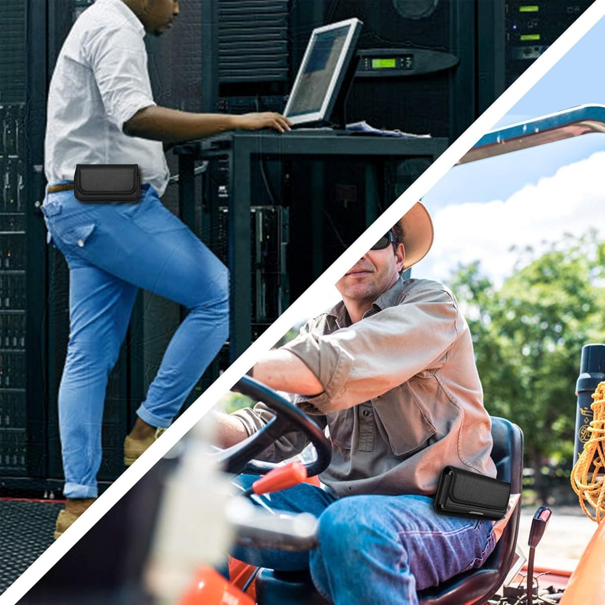 GUSTAVE Phone Holster for Galaxy S23 Ultra with Metal Clip and Magnet Closure | 6.69×3.14×0.7 in Nylon Case with Card Holder