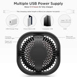 Verilux® Portable Table Fans Support 360° Adjustable Low Noise USB Chargeble Fan Hand Mini Small Fan for Desk Home Offices & Travel (Black)