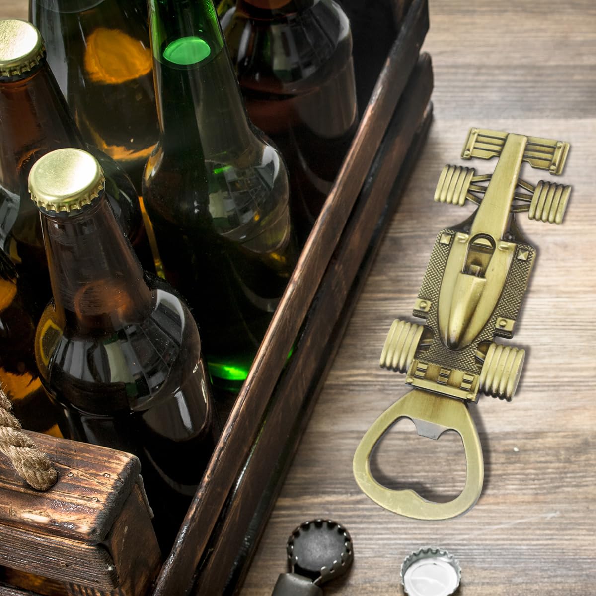 HASTHIP Racing Car Bottle Opener for Beer and Soda | 4 in Zinc Alloy Gift for Men