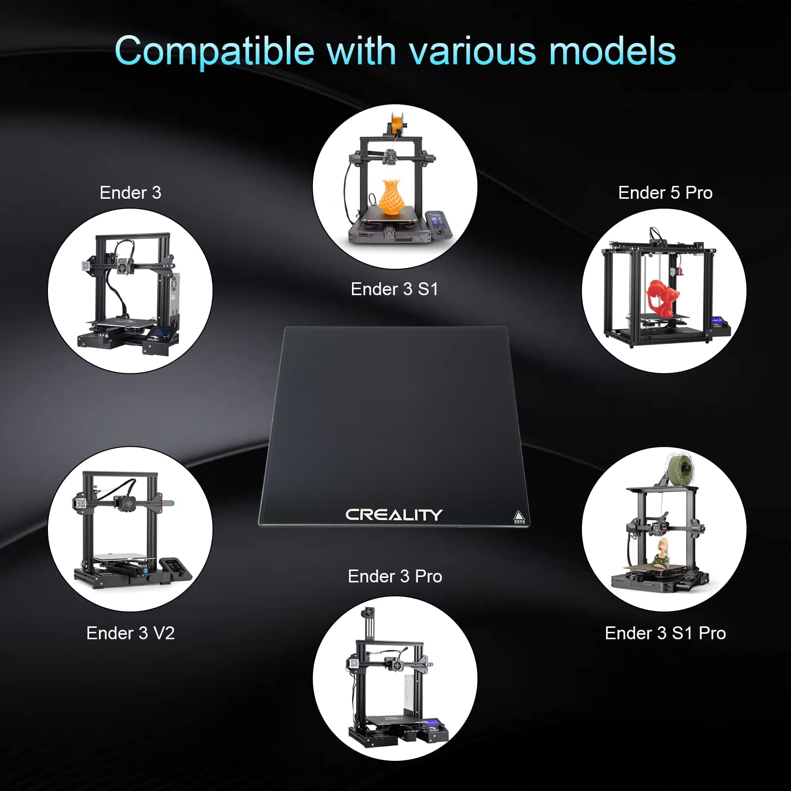 ZORBES 3D Printer Bed for Ender 3 and Ender 5 featuring 235x235x4mm tempered glass surface