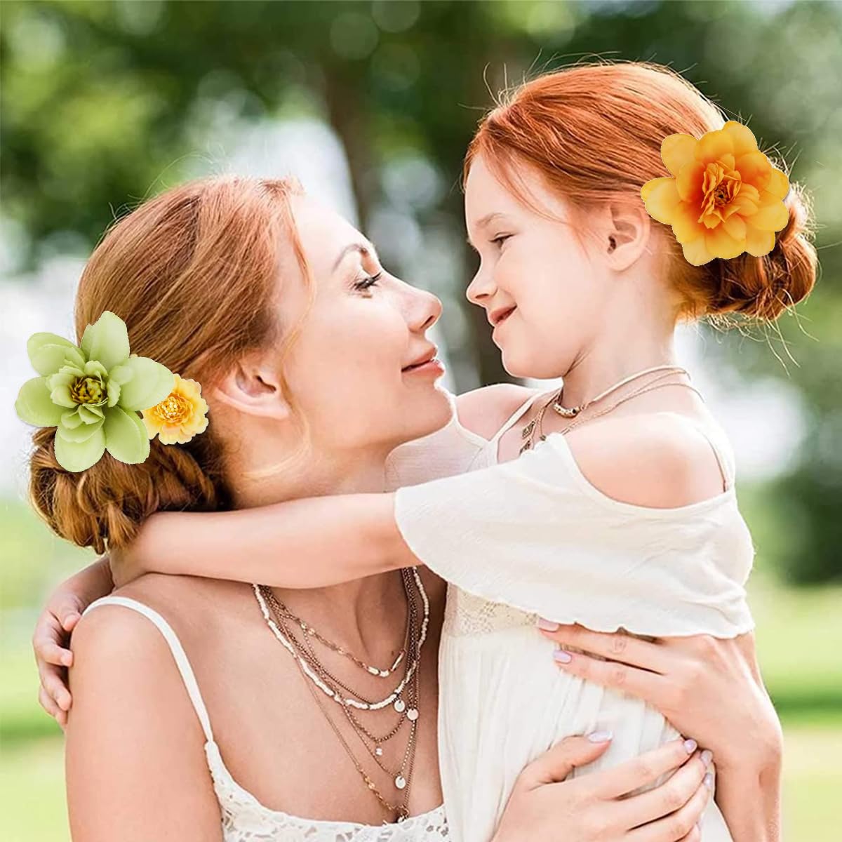 PALAY Flowers Hair Clips for Wedding and Party with 20pcs Chiffon Floral Design | Boho Style for Women and Girls