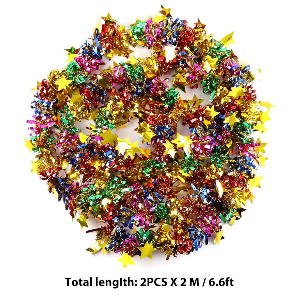 HASTHIP Hanging Confetti Garland for Party and Home Decoration featuring 2pcs 6.6ft Multicolor Shining Design | Ideal for Birthday and Christmas