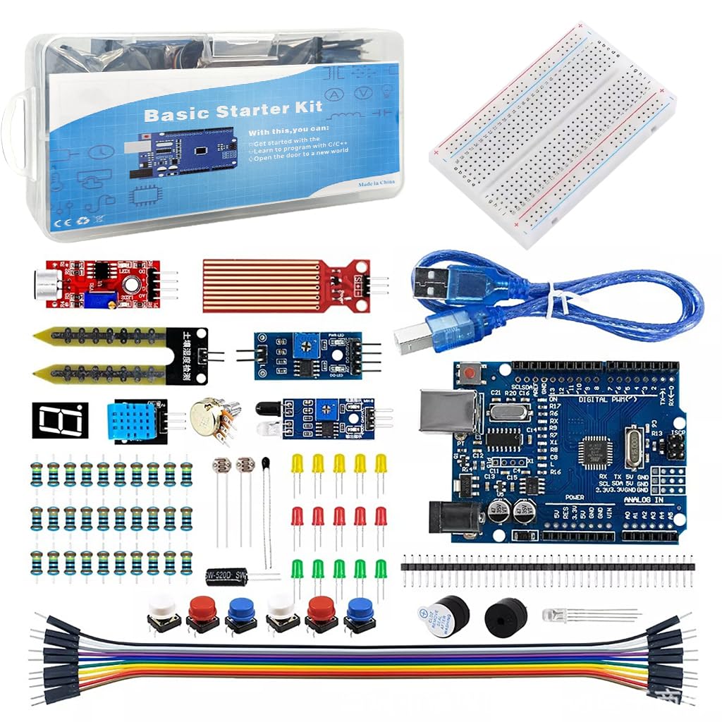 Serplex UNO Starter Kit for Learning and Prototyping with 400 Hole Breadboard & Sensors