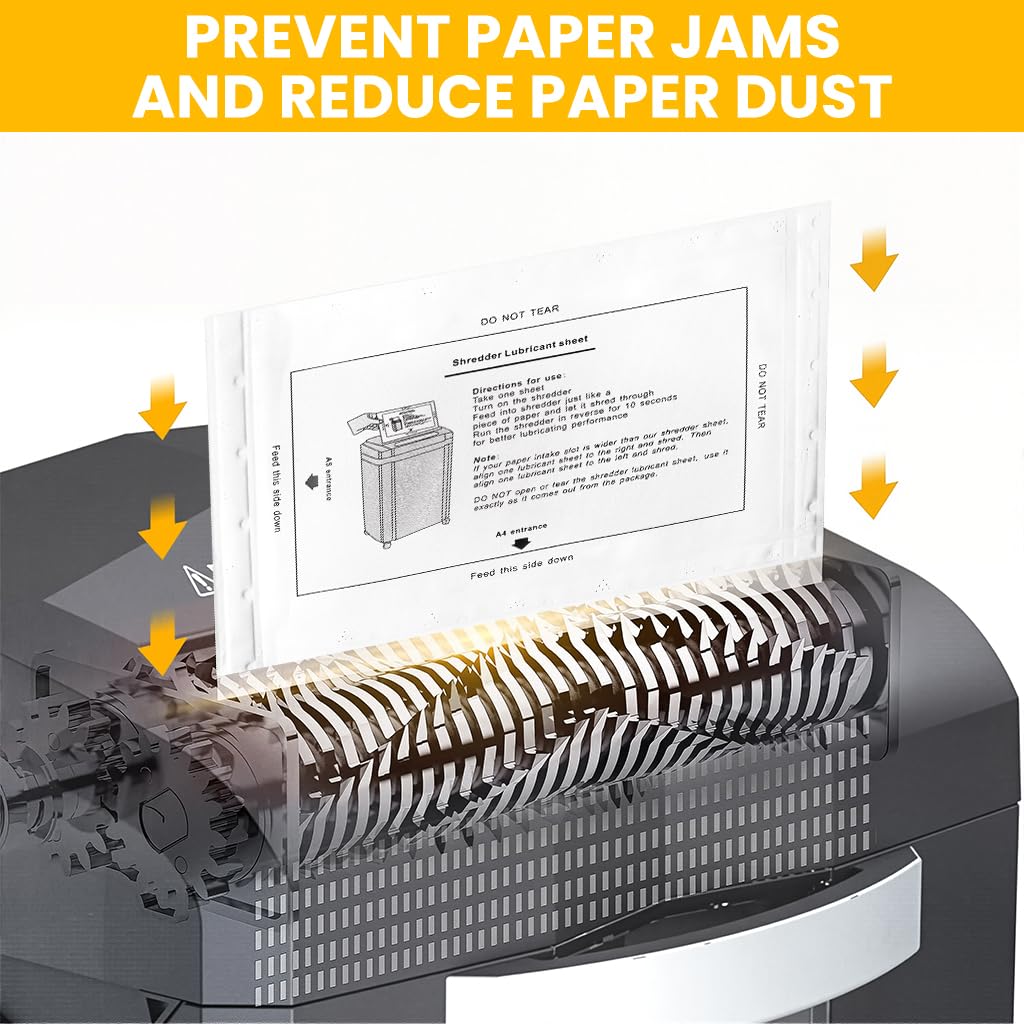 OFIFO Shredder Lubricant Sheets for Paper Shredder Maintenance Pack of 12 | Prevent Jams and Reduce Noise