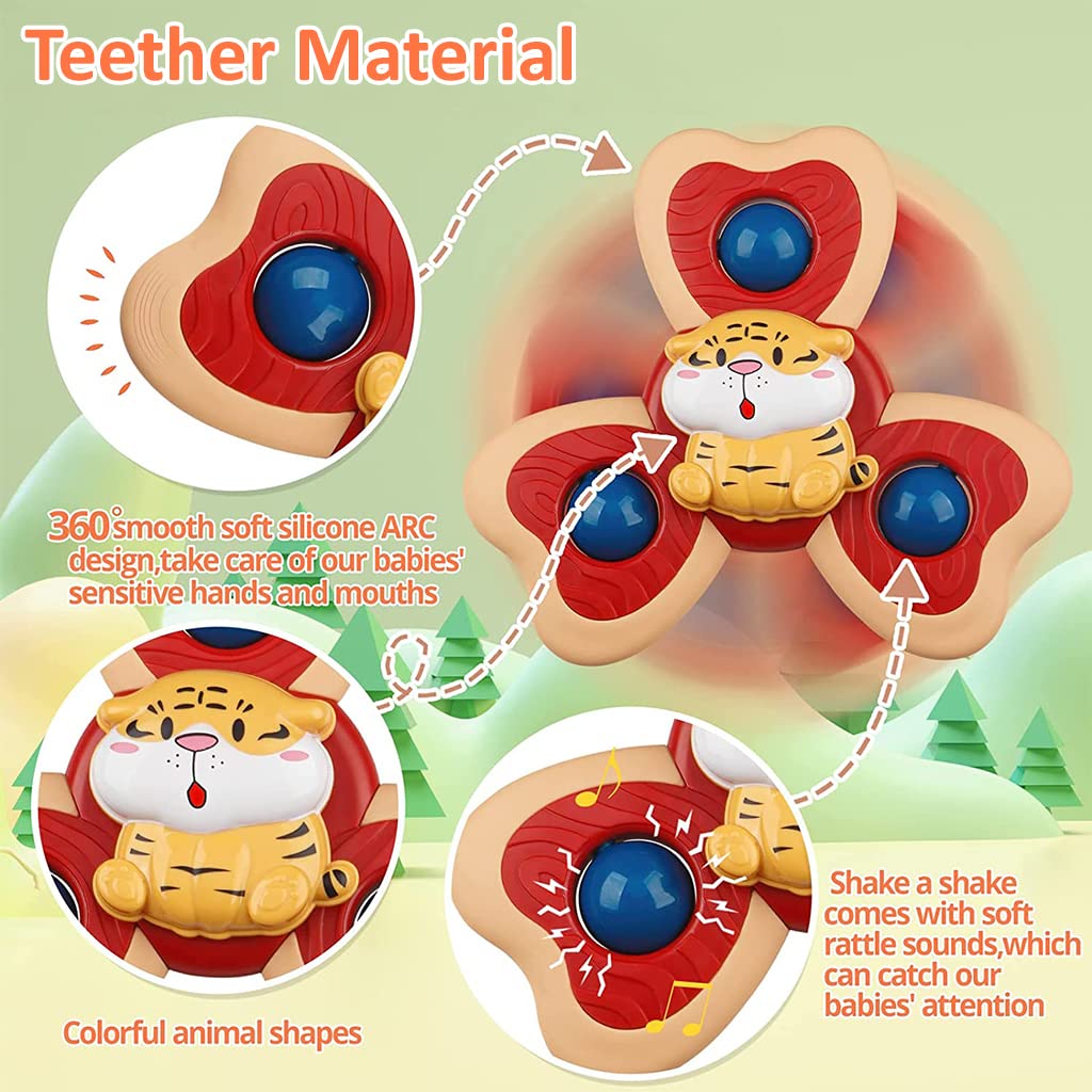 PATPAT Baby Bath Toys for Toddlers 1–3 with Soft Silicone Buttons & 3 Cartoon Shapes | Montessori Gift