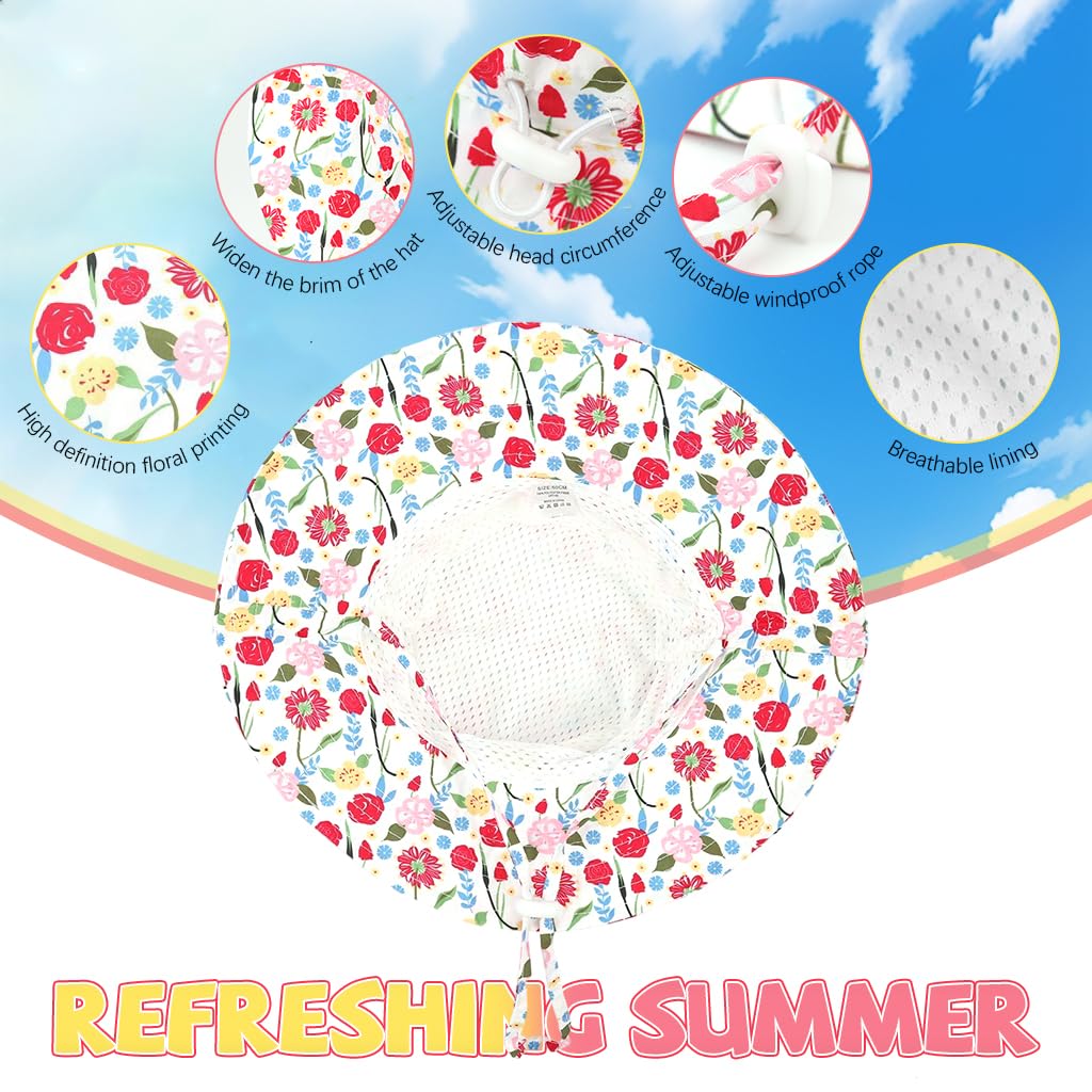SNOWIE SOFT Sun Hat for Toddler Girls with UPF 50+ Wide Brim and Adjustable Chin Strap | Breathable Mesh Liner for Outdoor Play