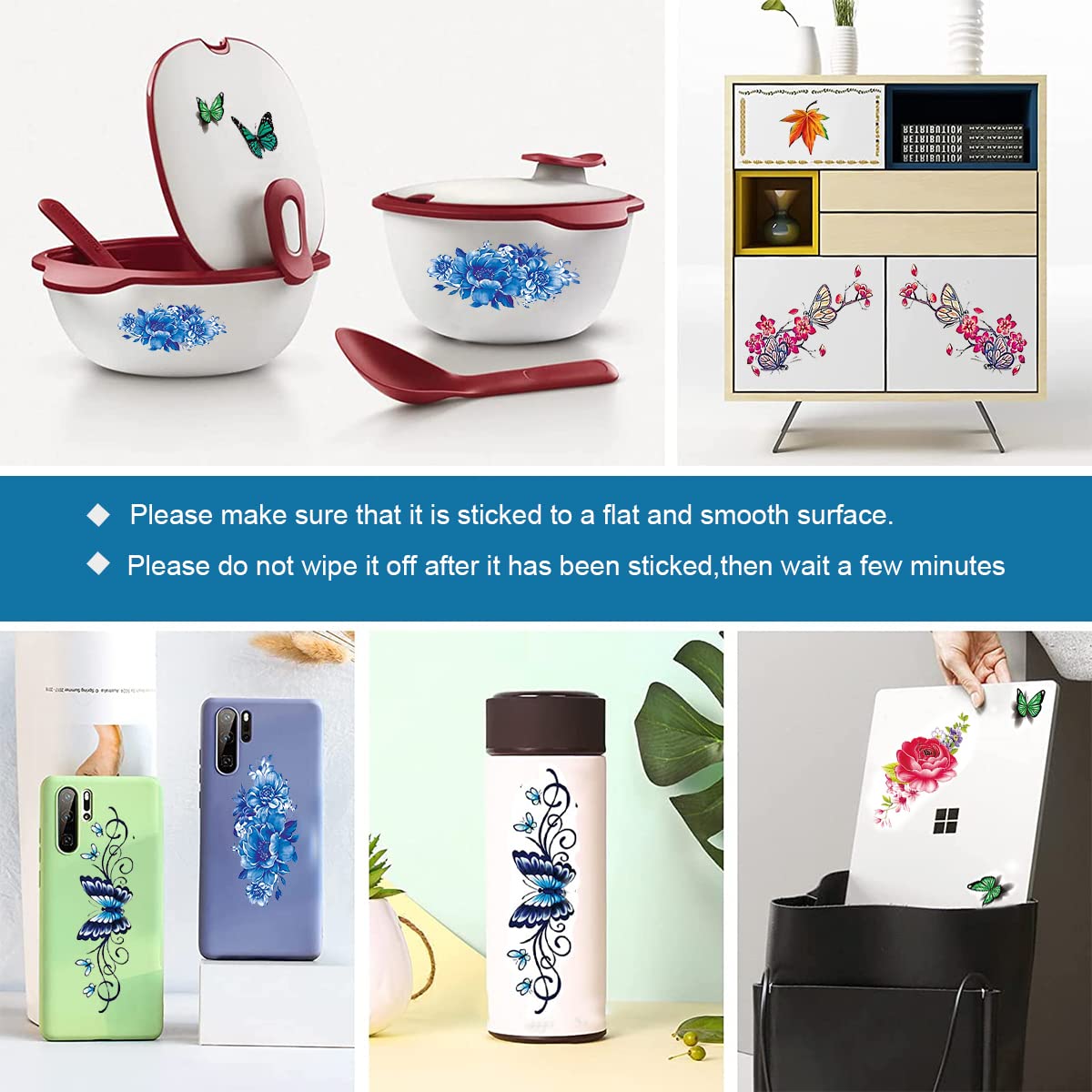 MAYCREATE Temporary Tattoos for Men and Women with 30 Sheets Waterproof Designs | Flowers Roses Butterflies Body Art Stickers