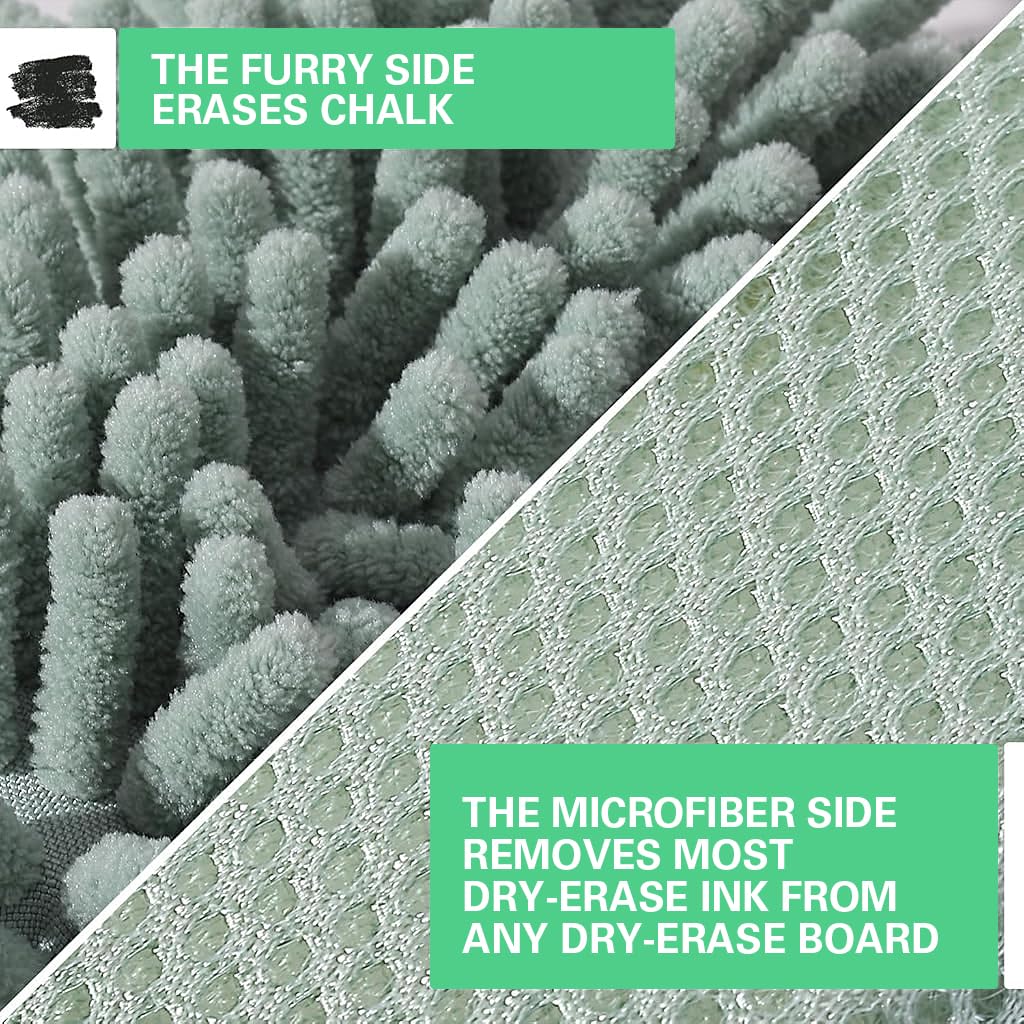 HASTHIP Double Sided Magnetic Whiteboard Eraser for Classroom Use 12x7x3 cm | Chenille Sponge Cleaner Pack of 4
