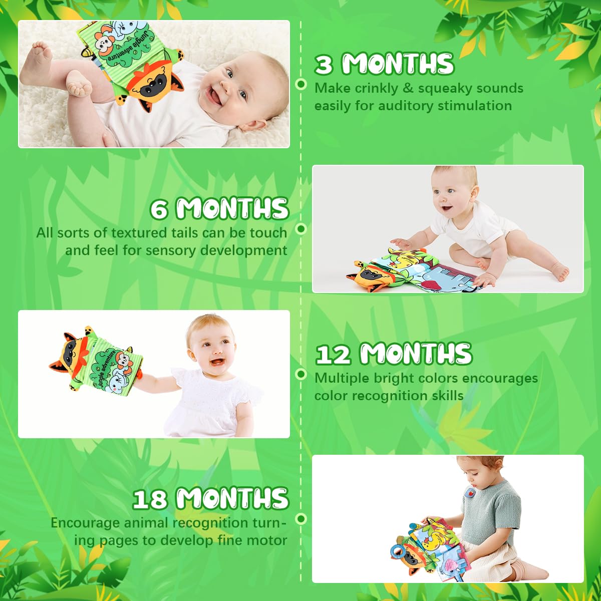 SNOWIE SOFT Cloth Books for Babies with 3D Hand Puppet and BPA-Free Fabric | Early Learning Toy