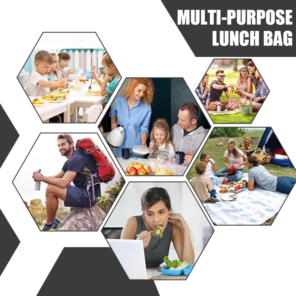 HASTHIP Lunch Bag for Work and Travel with Quick Release Buckle Handle 20x15x28cm | Waterproof Oxford Cloth Thermal Cooler