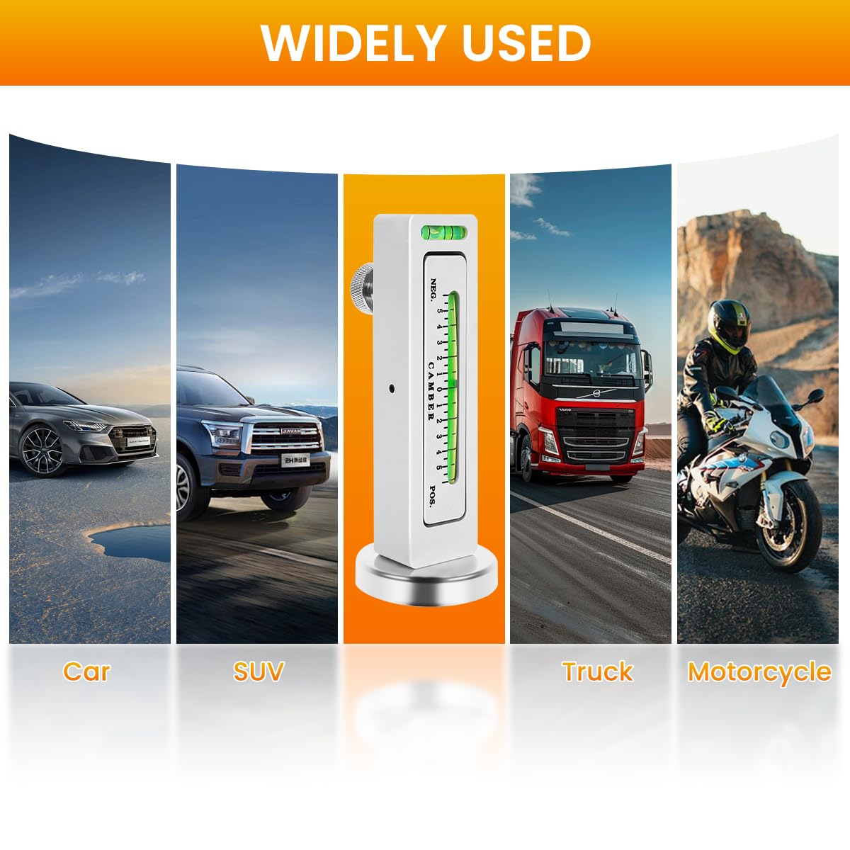 STHIRA Magnetic Camber Gauge for Wheel Alignment with Dual Bubble Levels and Aluminum Alloy Body