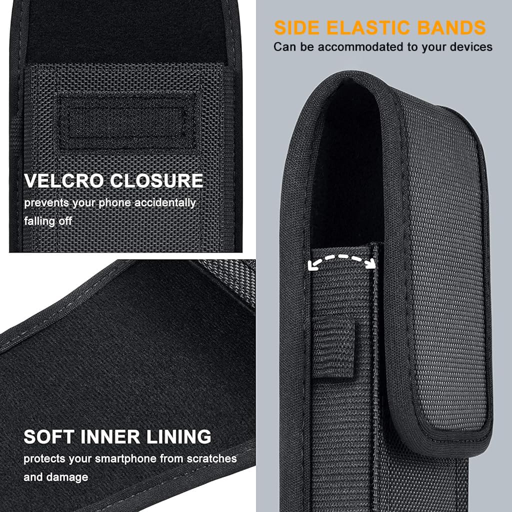 GUSTAVE Mobile Pouch for Men with 4.5–6.5 in Phones featuring Belt Clip and Carabiner | Rugged Nylon Holster