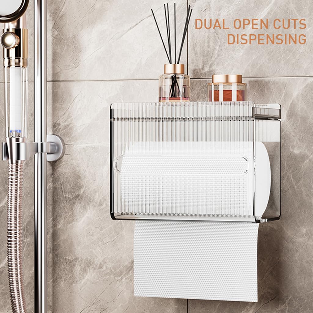 Supvox Wall Mount Toilet Paper Holder for Bathroom and Kitchen featuring Clear Acrylic Design