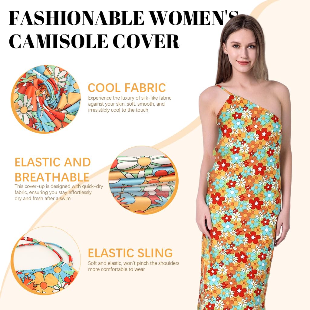 PALAY Women Beach Dress Cover Up for Summer with Quick Dry Polyester and Backless Floral Style