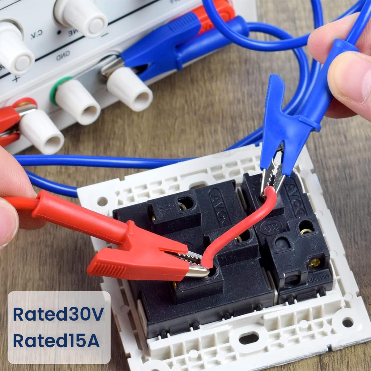 Serplex Crocodile Clip Wires for Electrical Testing with Dual Ends and Silicone Insulation 3.3 ft